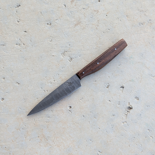 110mm Damascus Clad Petty Knife, Acacia Handle
