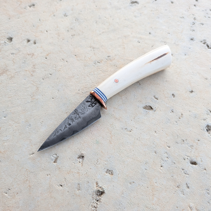 76mm Damascus Clad Skinner, Stag Horn