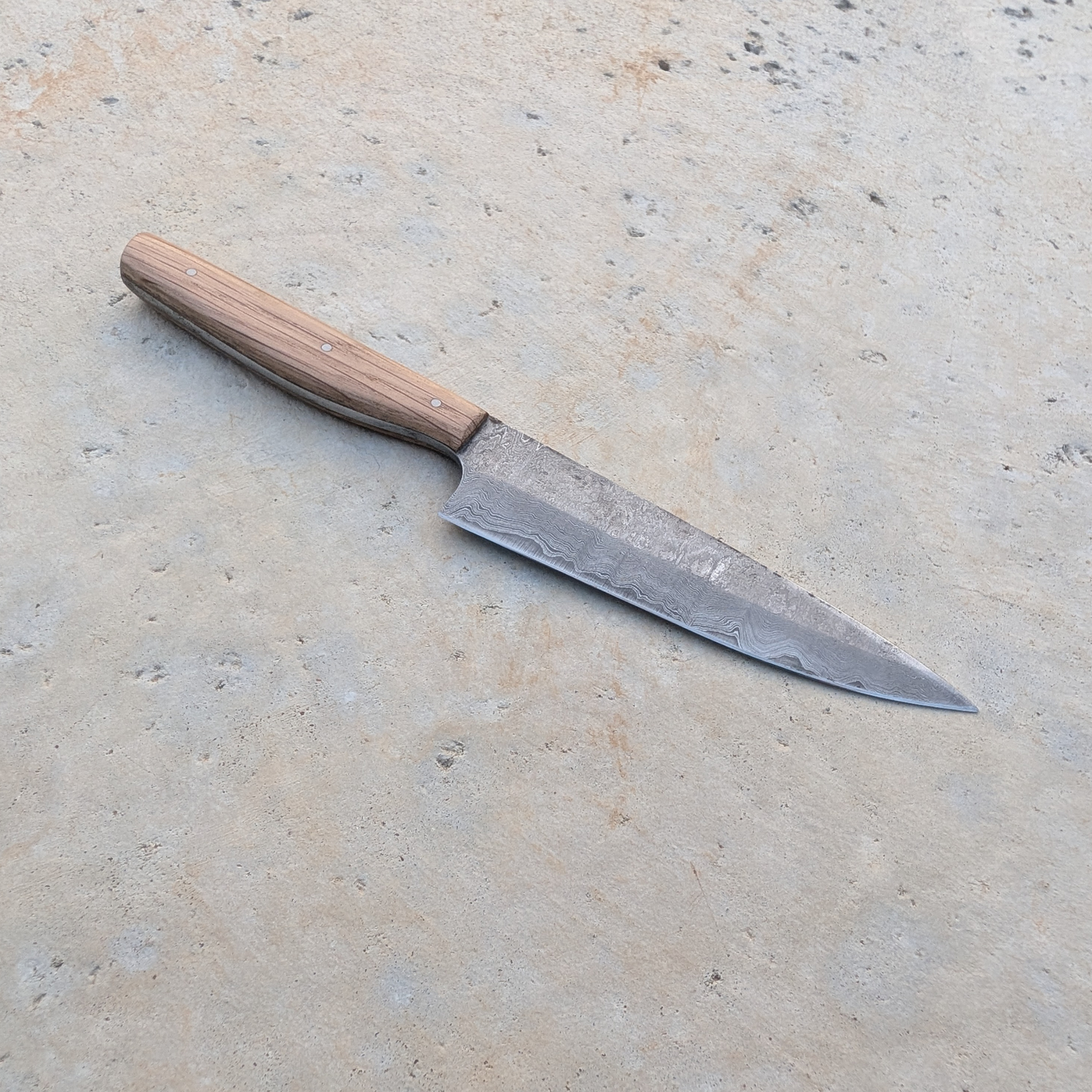 140mm Damascus Clad Petty, Oak