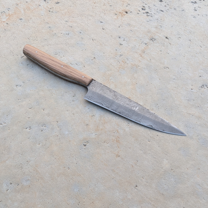 140mm Damascus Clad Petty, Oak