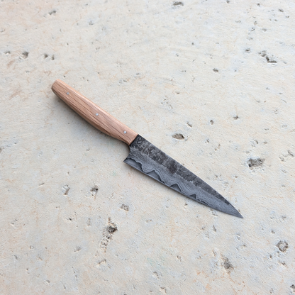 121mm Damascus Clad Petty, Natural Oak