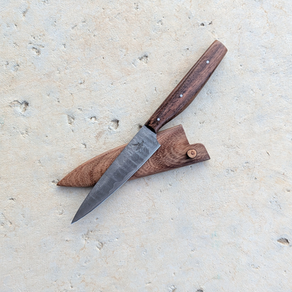 111mm Damascus Clad Petty, Acacia