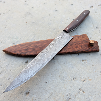 178mm Damascus Clad Petty, Cocobolo