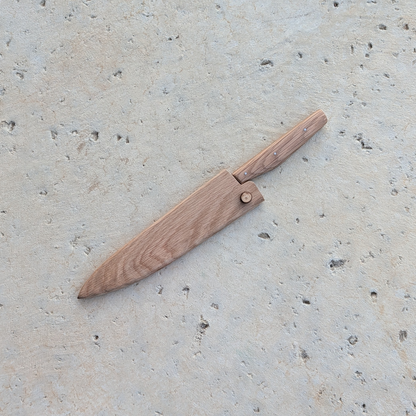 178mm Western Damascus Petty Knife, White Oak