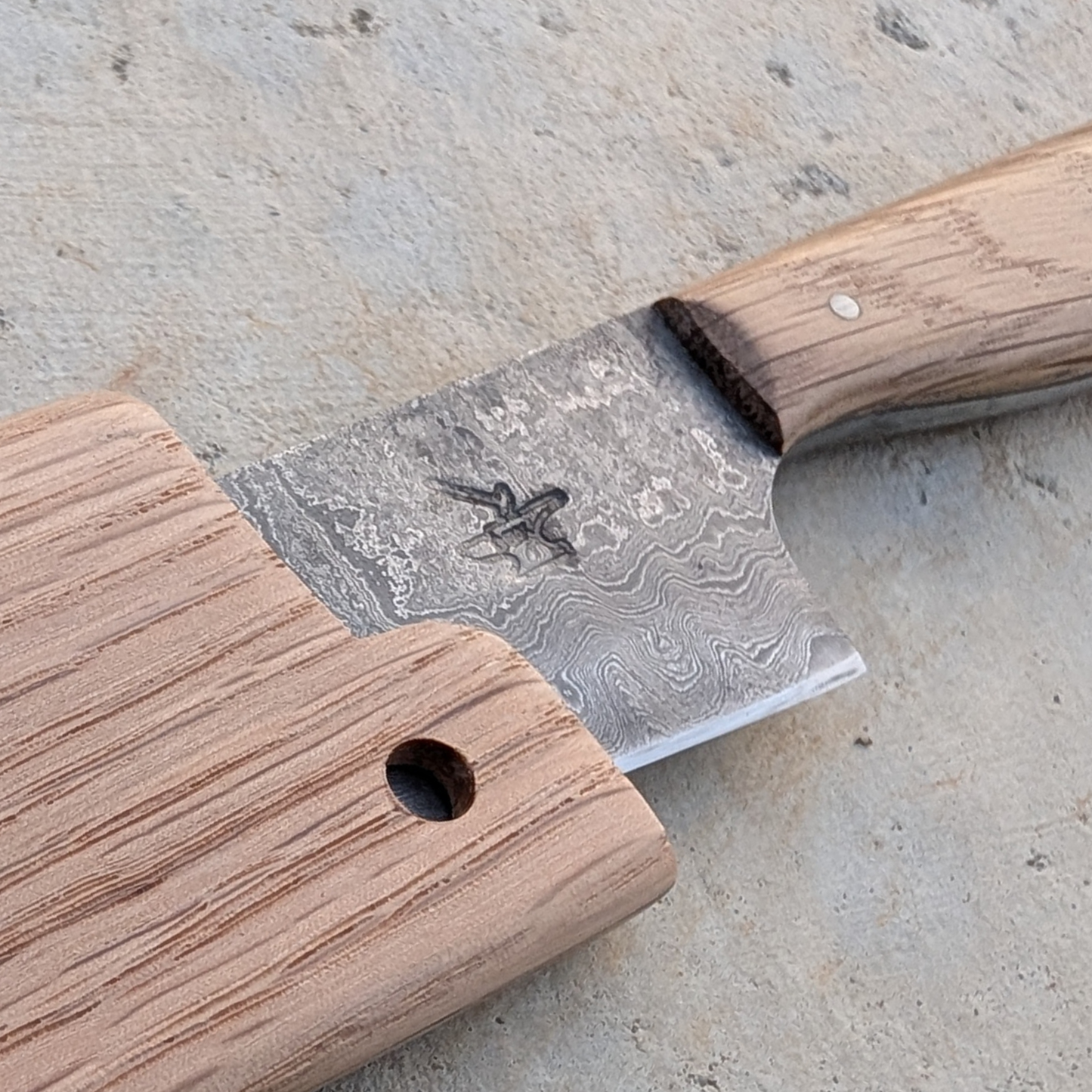 140mm Damascus Clad Petty, Oak