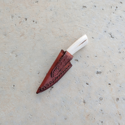 76mm Damascus Clad Skinner, Stag Horn