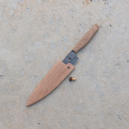140mm Damascus Clad Petty, Oak