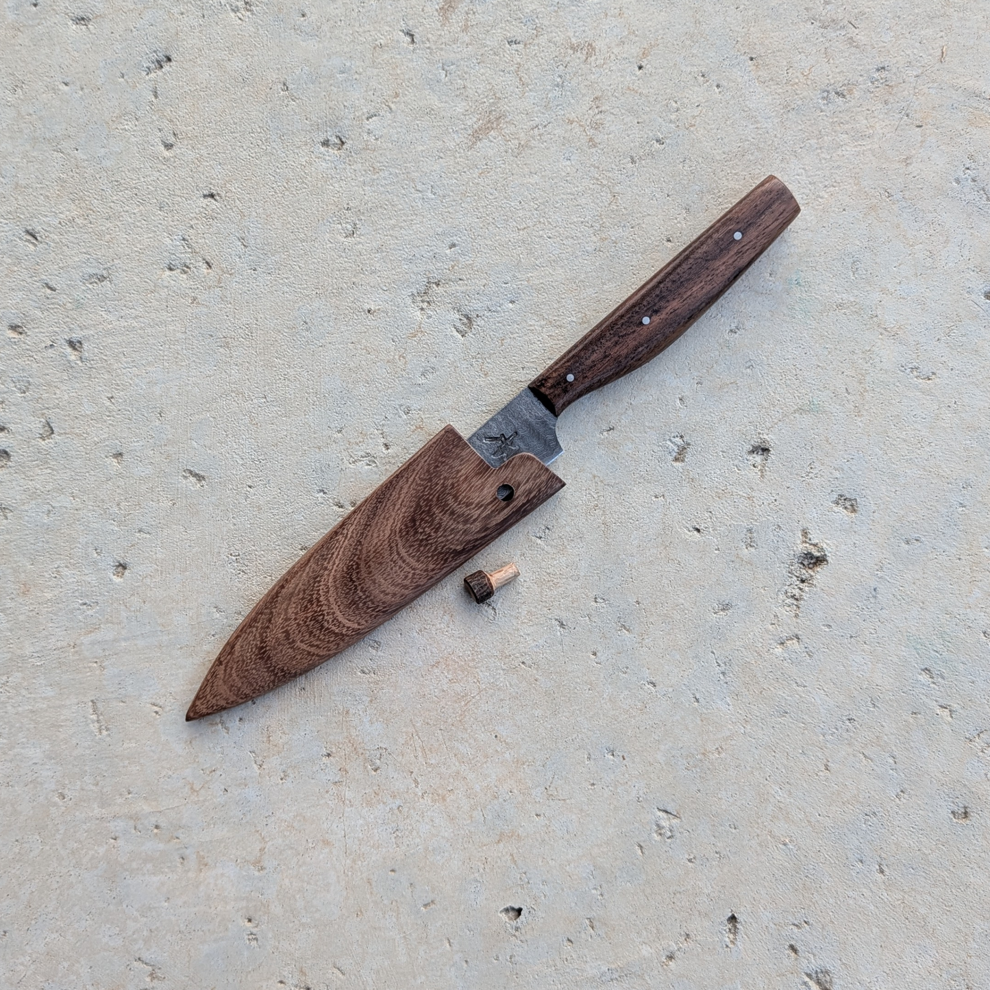 111mm Damascus Clad Petty, Acacia
