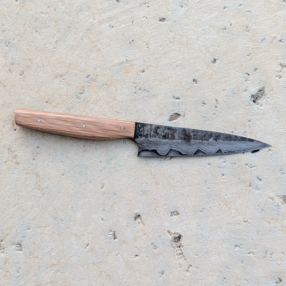 121mm Damascus Clad Petty, Natural Oak