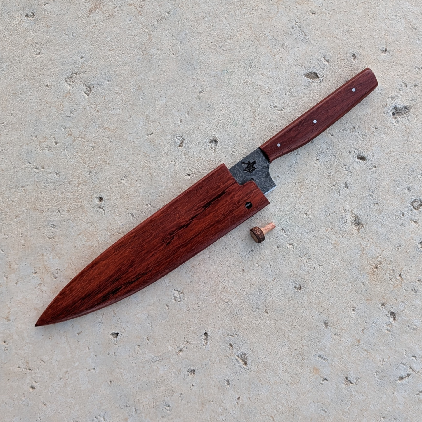 175mm Western Petty Knife, African Padauk