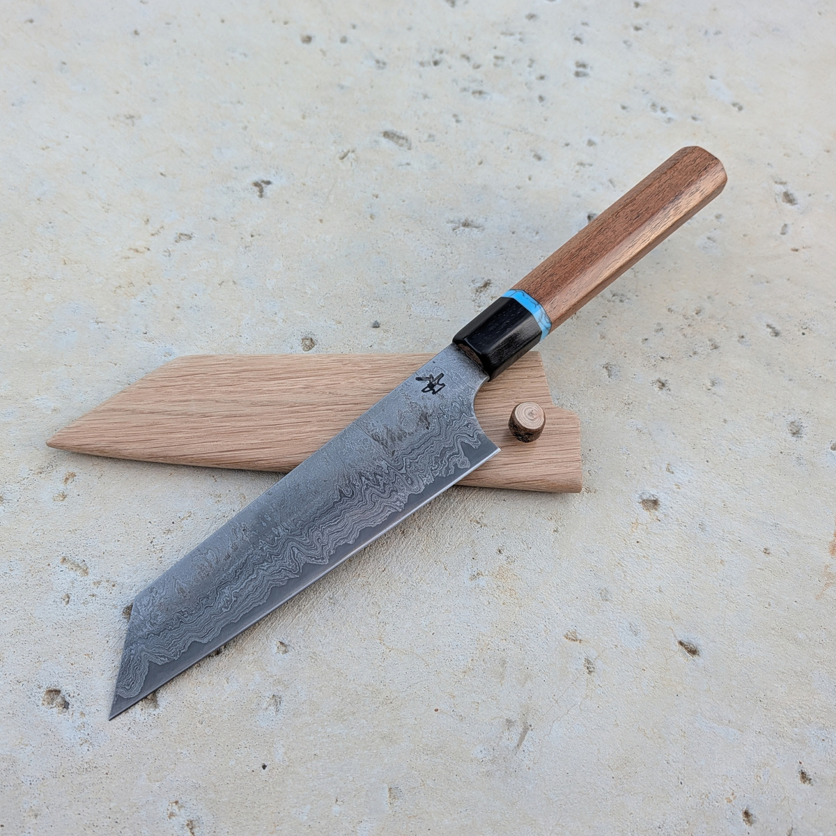 Bunka Bocho 162mm, Damascus San-Mai #399501b